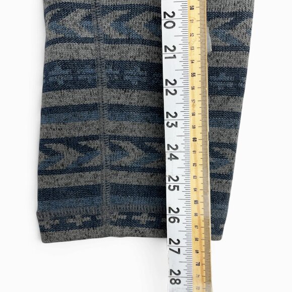 Eddie Bauer Blue Aztec Navajo 1/4 Zip Fleece Pullover Sweater Mens Large Tall LT - Picture 7 of 9